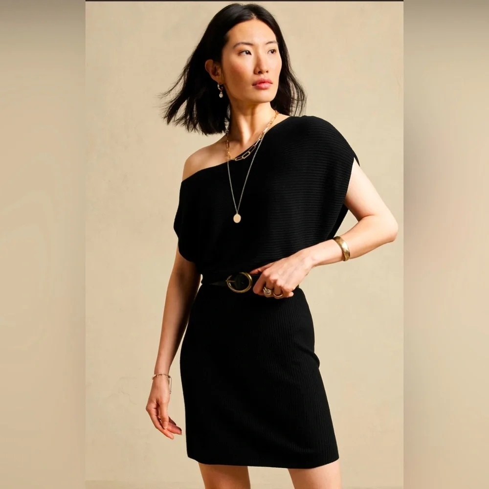 Banana Republic Ribbed Sweater Dress (black, size S) - Picture 1 of 2